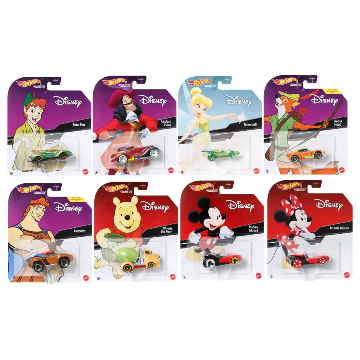 Hot Wheels Disney Character Cars 2022 Complete Set of 8 HDM87-956B