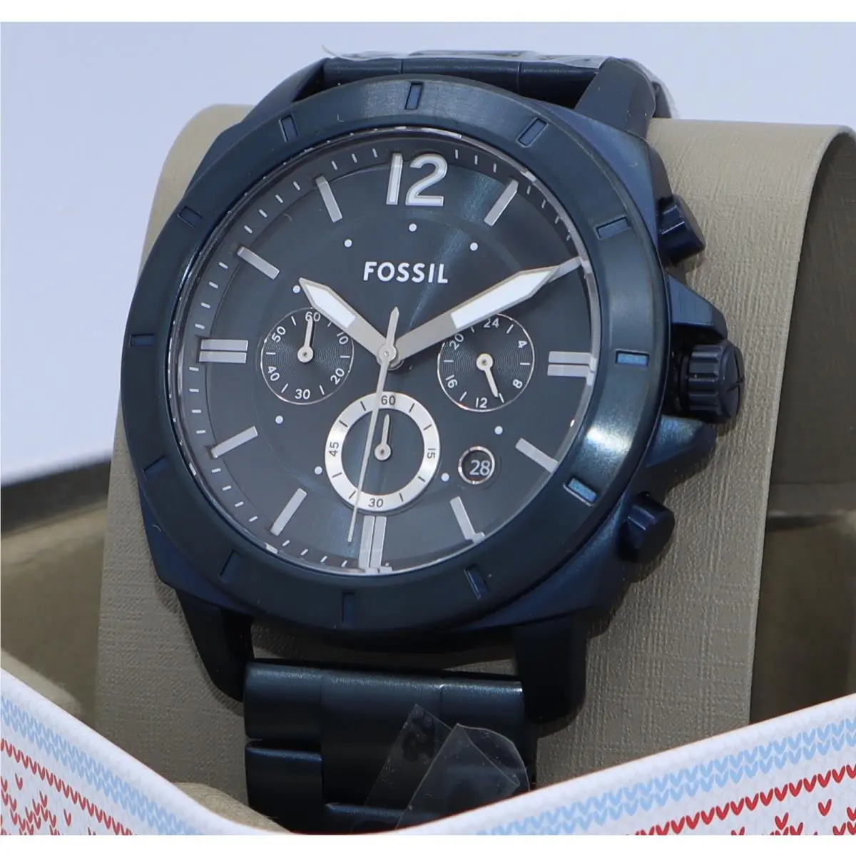 Fossil Privateer Sport IP Navy Blue Chronograph BQM7124 Mens Watch