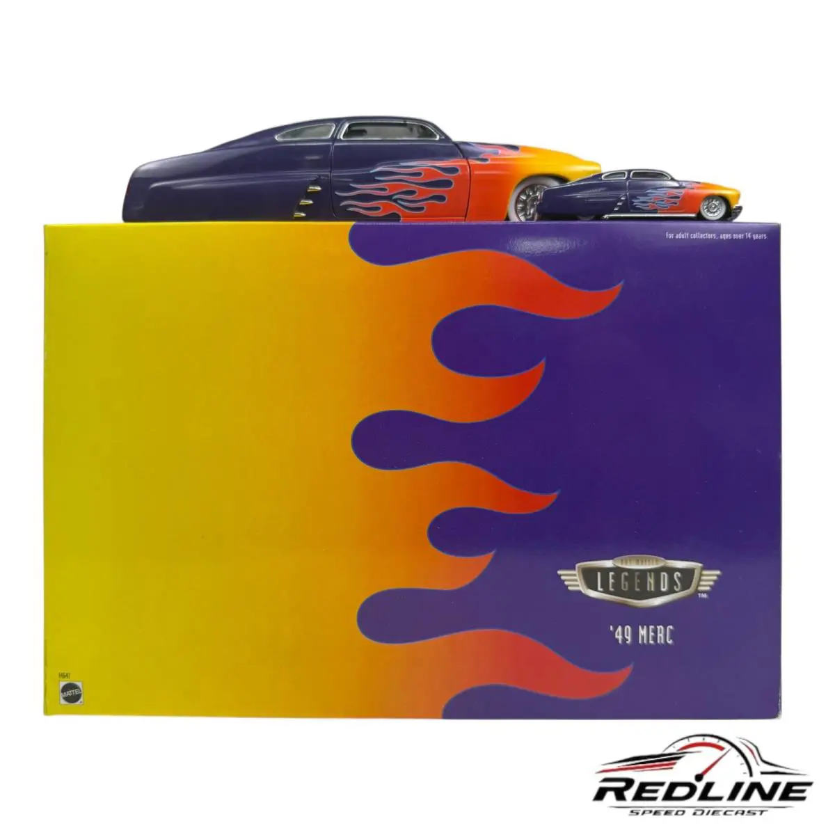Hot Wheels Legends `49 Merc Purple Yellow Flames 1:24/1:64 Set A1