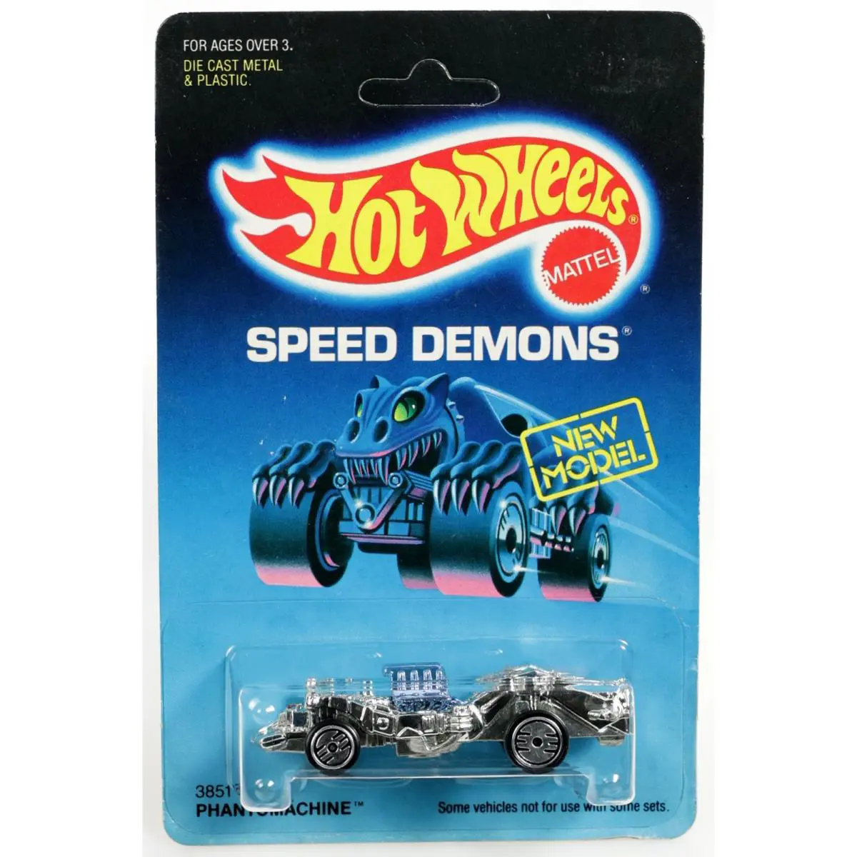 Vintage Hot Wheels Phantomachine Speed Demons Series - 3851 Nrfp 1986 Chrome