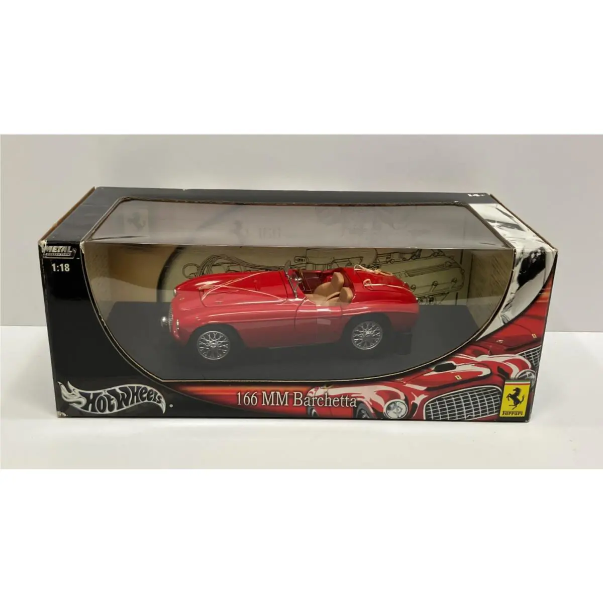 1:18 Hot Wheels Ferrari 166 MM Barchetta Red Metal Collection