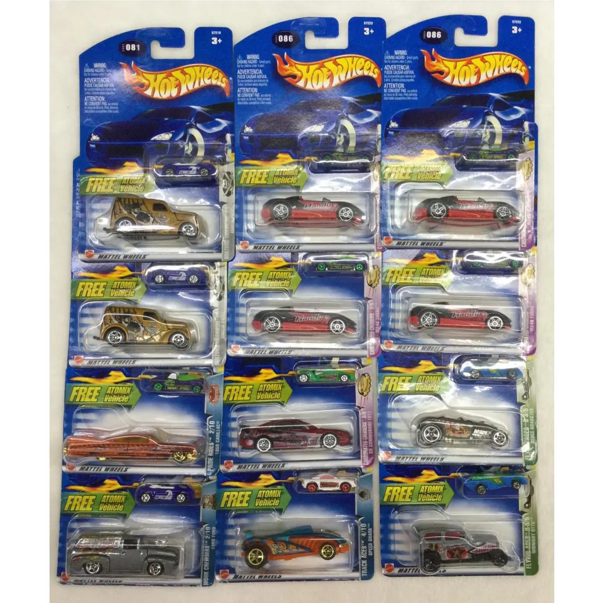 Hot Wheels Atomix Vehicle Lot Of 12