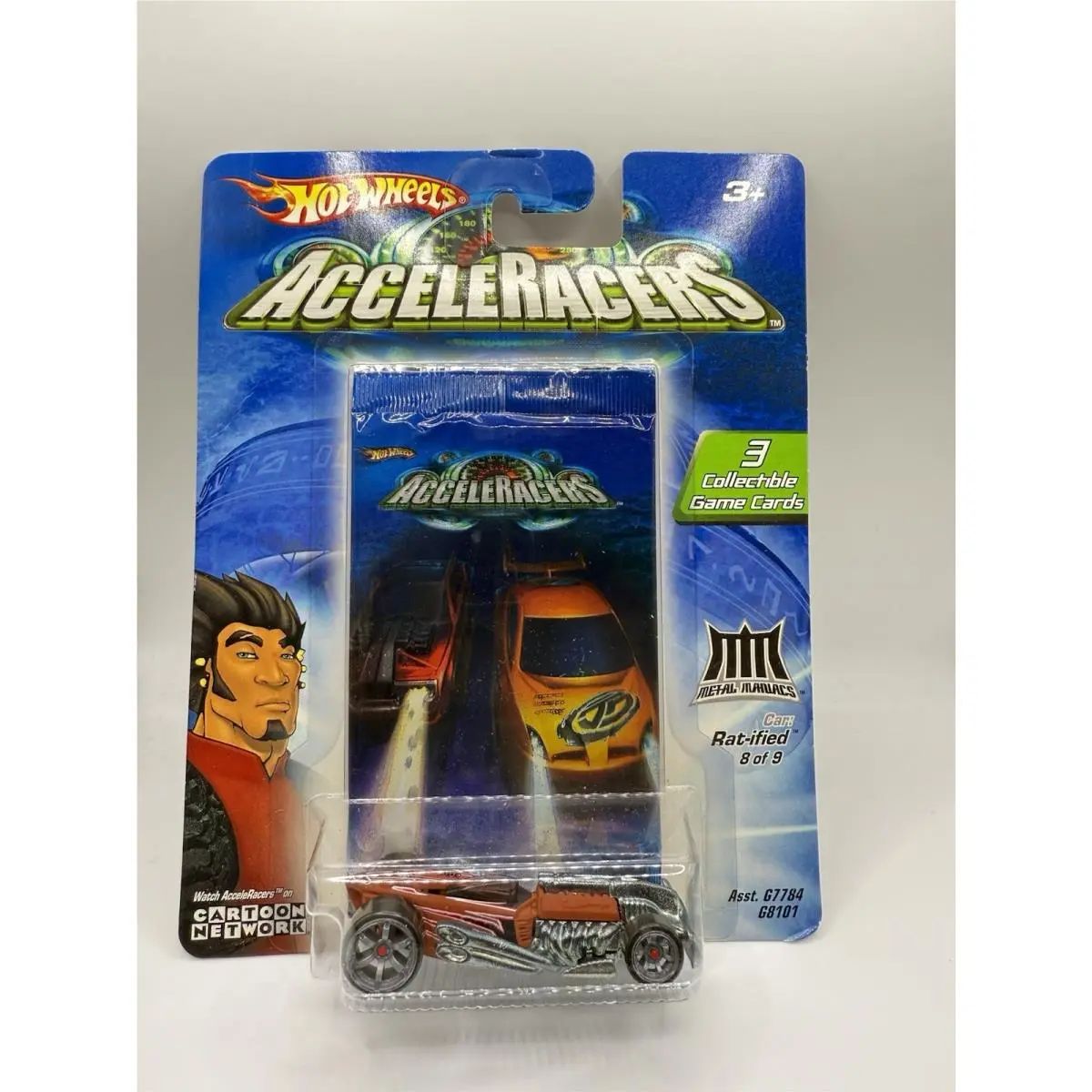 2004 Hot Wheels Acceleracers Metal Maniacs 8/9 Rat-ified Brown W/gray A6 Spokes