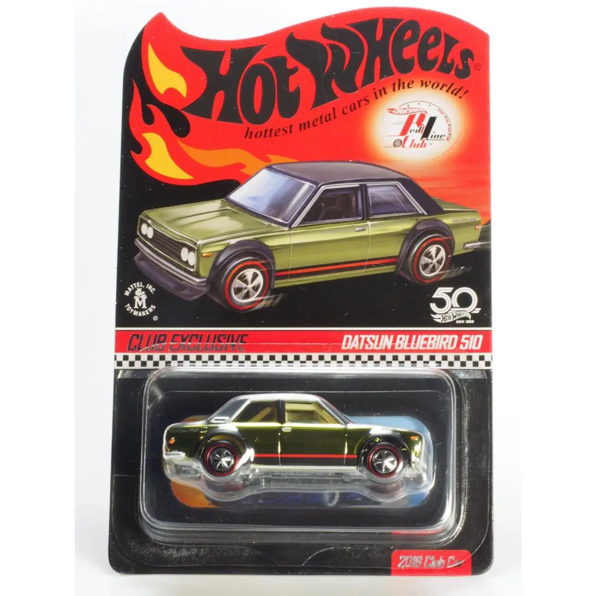 Hot Wheels Datsun Bluebird 510 Red Line Club Membership 2018 Club Car Patch P