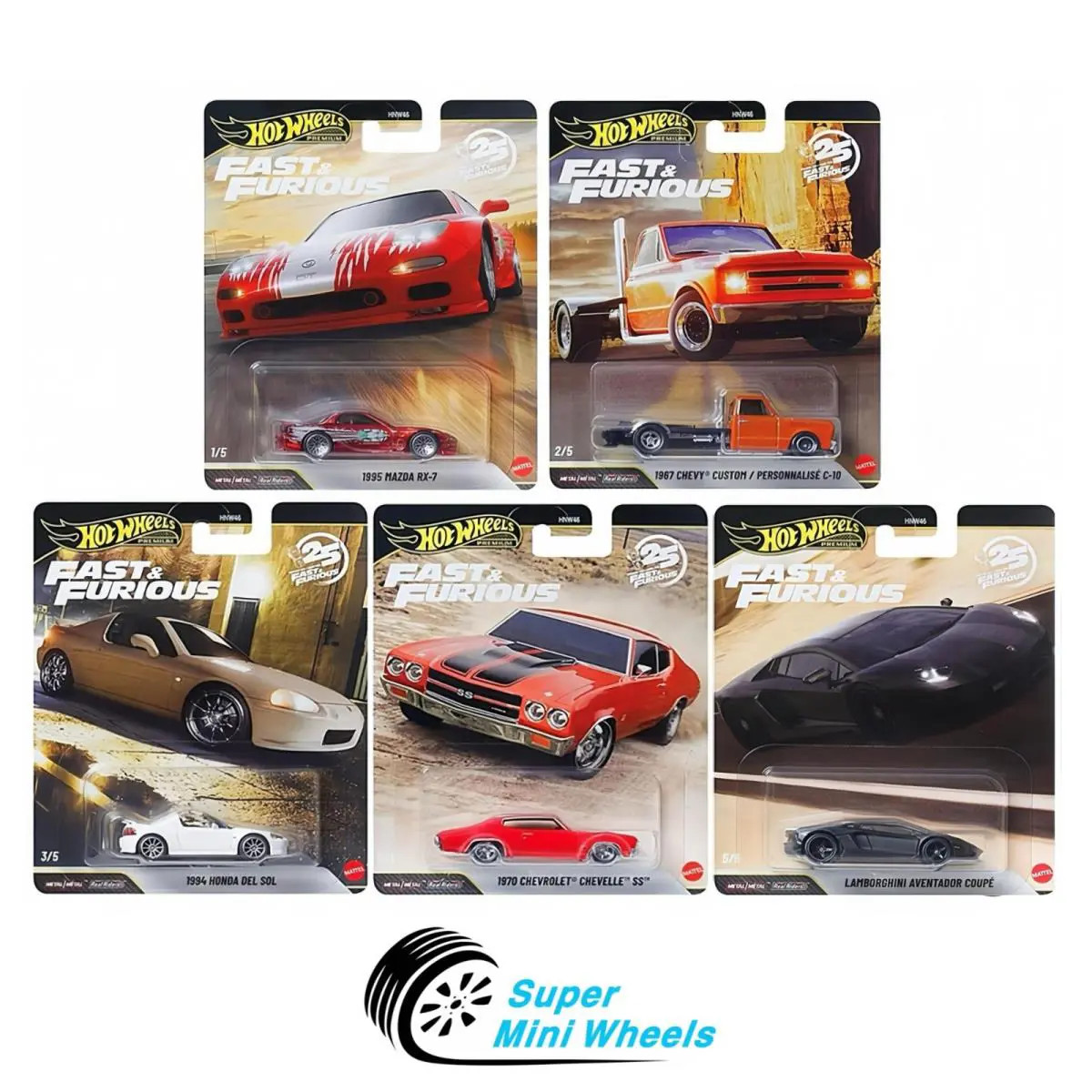 Hot Wheels 2026 Fast Furious P Case Set of 5 Cars - Include Chase Car ！