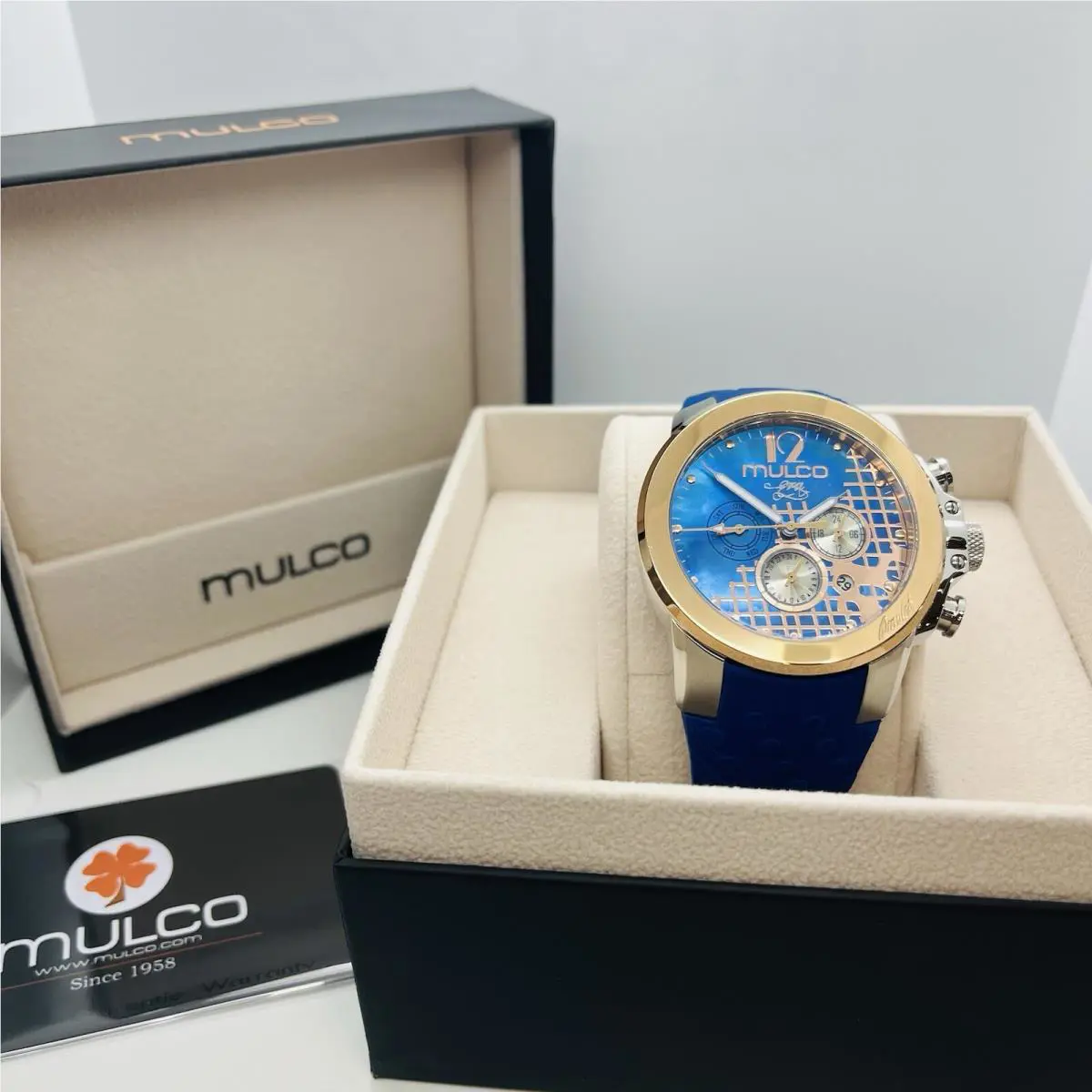 Era Men`s Blue Chronograph 45mm Day/date Swiss Watch MW3-22899-043 by Mulco