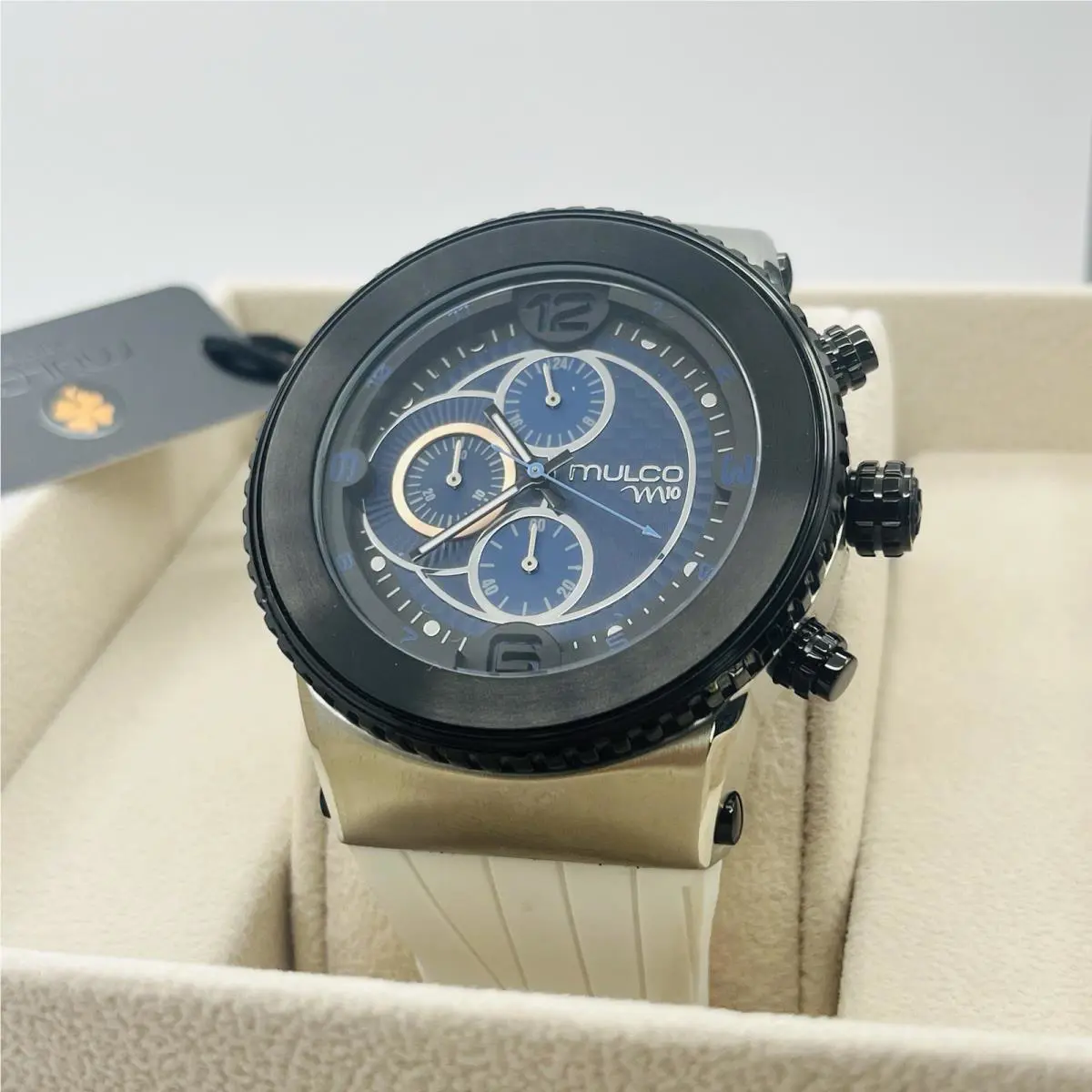 M10 Men`s Chronograph 48mm Black Steel Swiss Watch MW5-3782-015 by Mulco