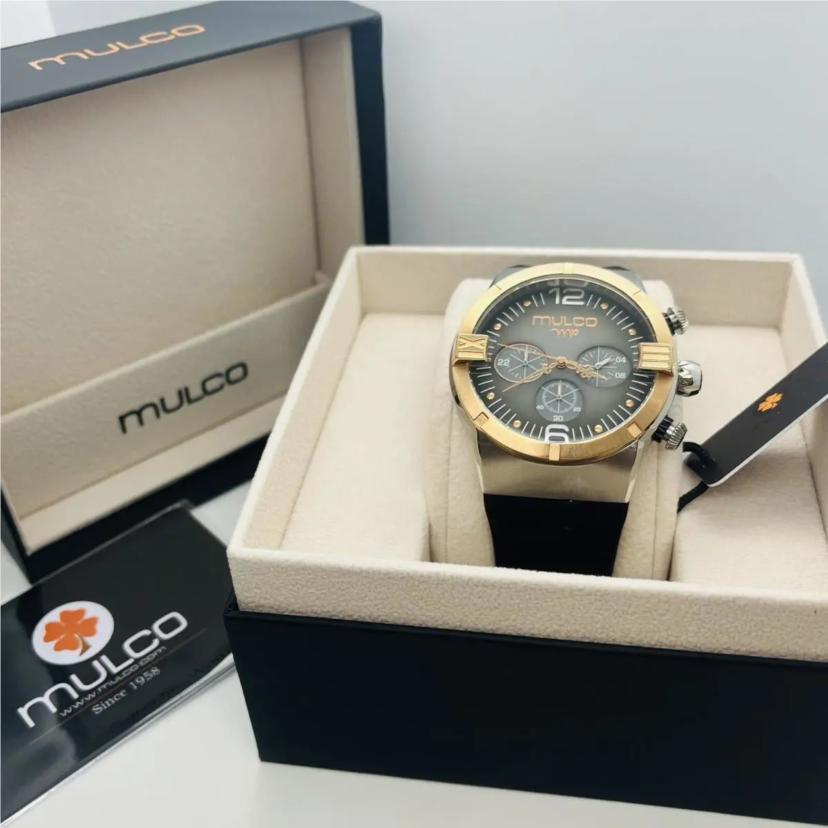 Mulco M10 Men`s Chronograph 45mm Rose Gold Swiss Watch MW5-3605-023