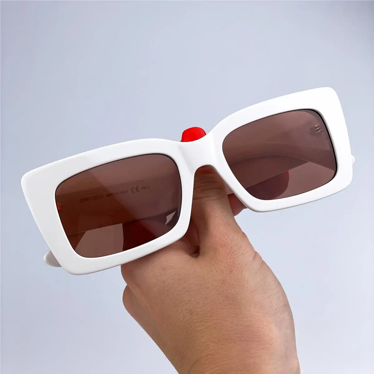Jimmy Choo Women Sunglasses Ivory Burgundy Rectangle Vita/s Szj