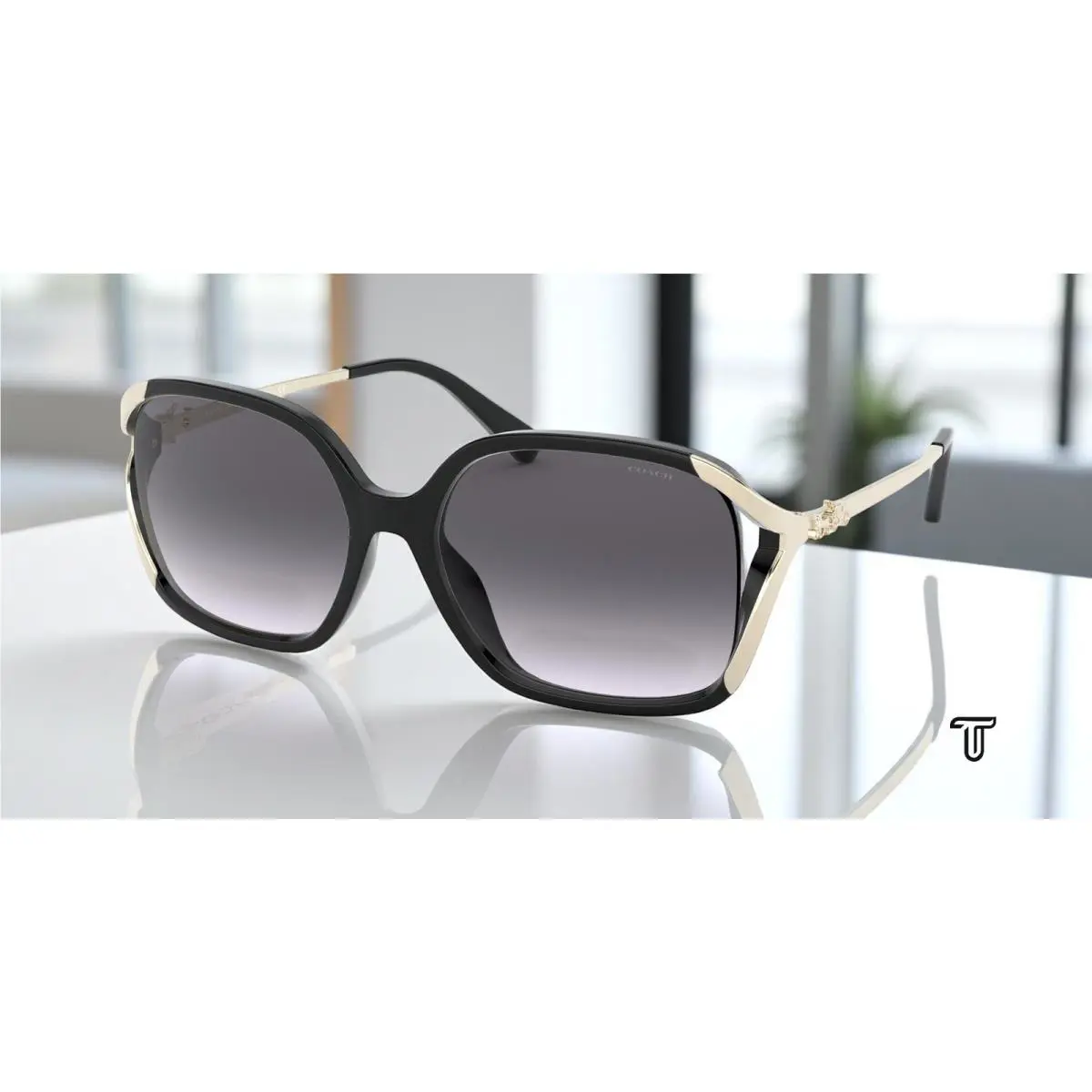 Coach HC8280U 50028G Black - Silver 57mm Sunglasses / /