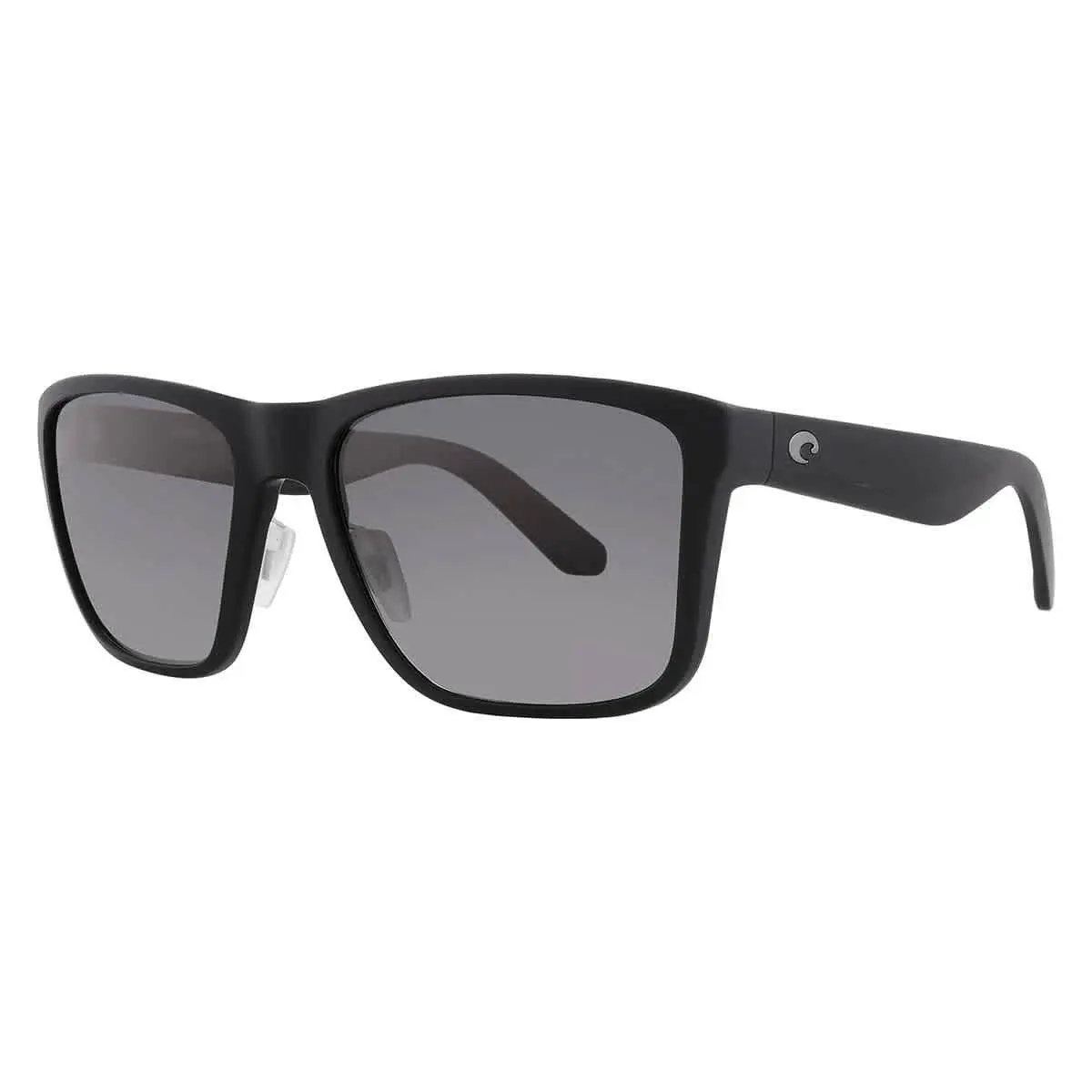Costa Del Mar Los Alijos Grey Gradient Polarized Glass Square Men`s Sunglasses - Black, Frame: Black, Lens: Grey