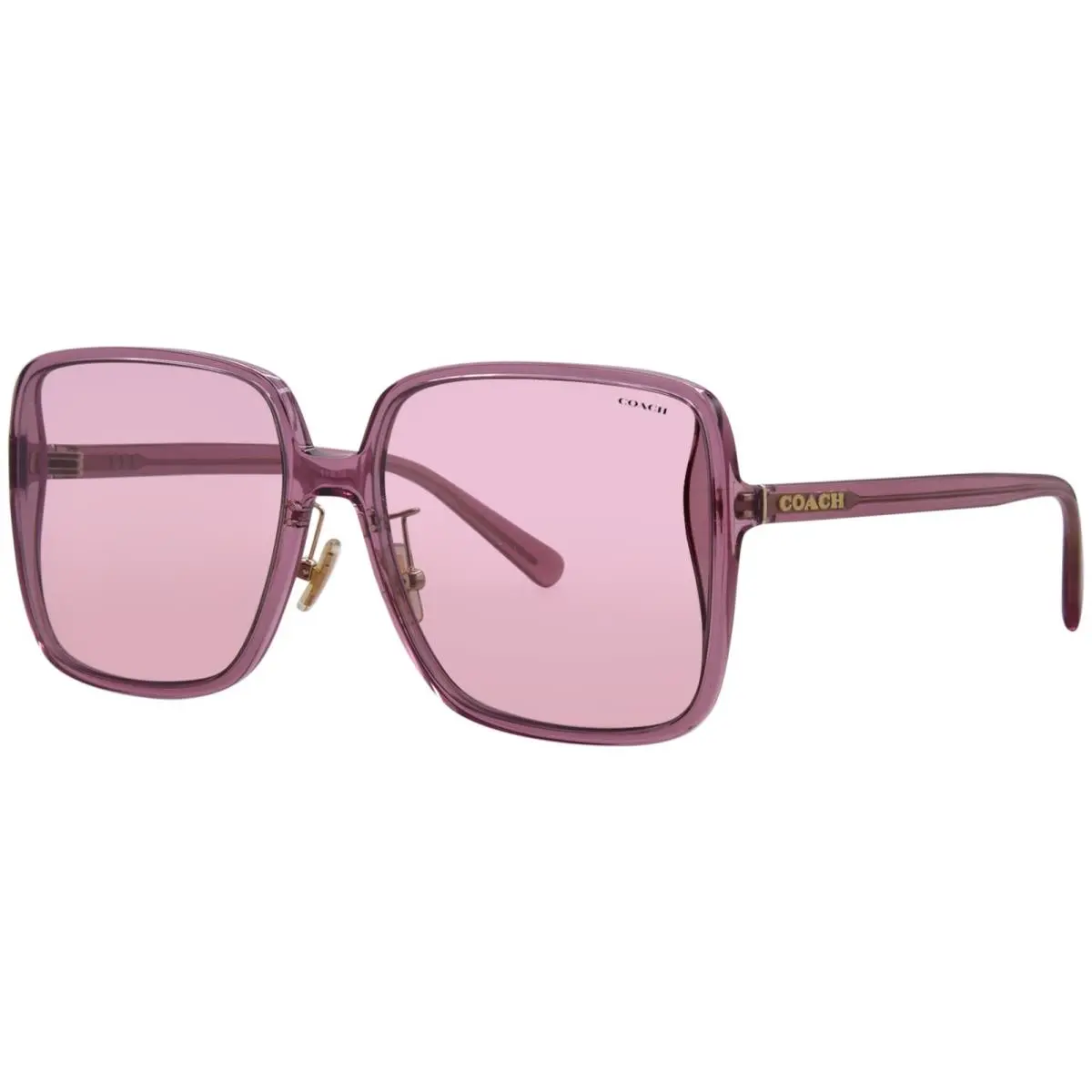 Coach CH572 HC8368D 57529L Sunglasses Women`s Rose/pink Solid Flash Square 61mm