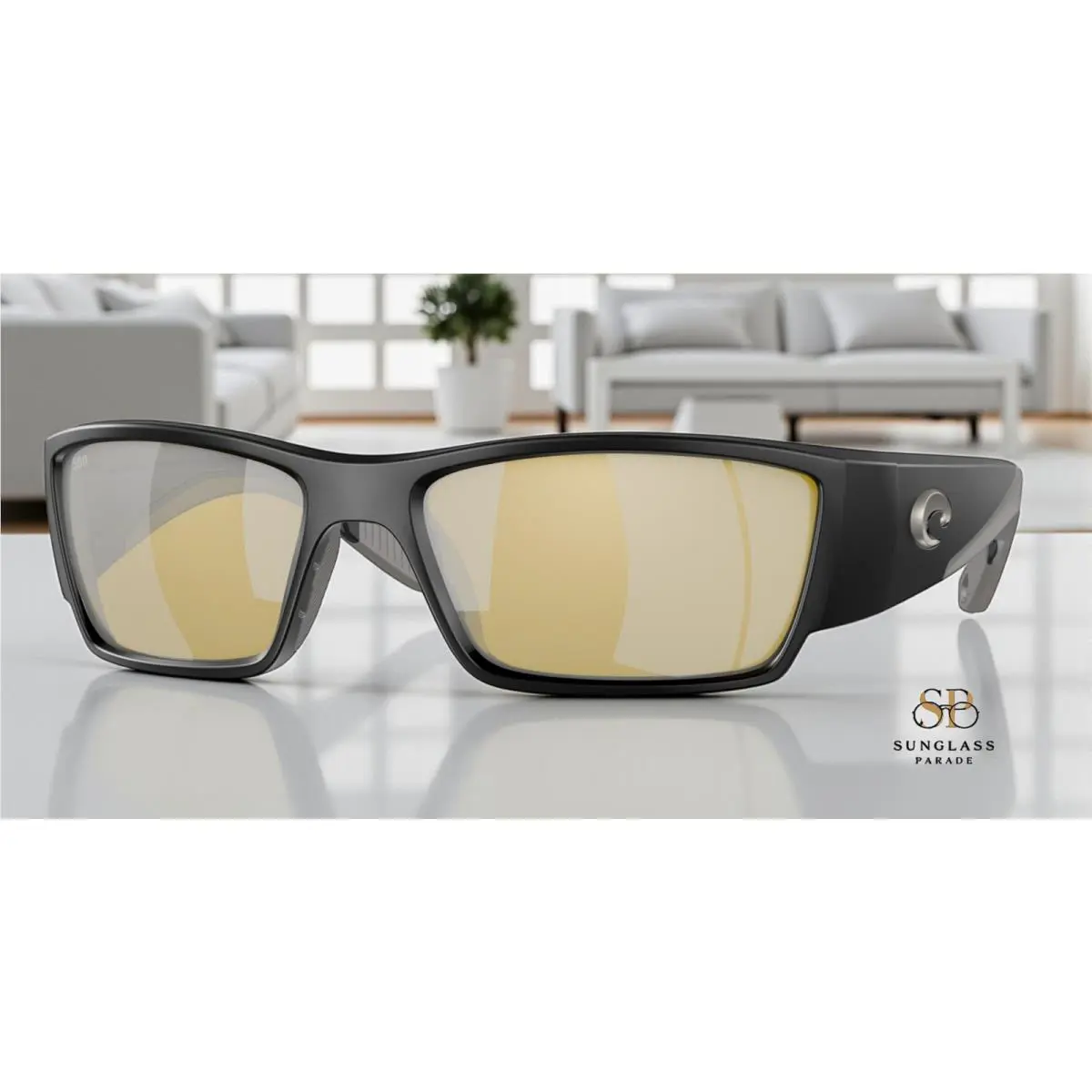 Costa 6S9109 910905 Corbina Pro Matte Black Sunrise Polarized 61mm Men Sunglass - Frame: Matte Black, Lens: Sunrise Silver Mirror