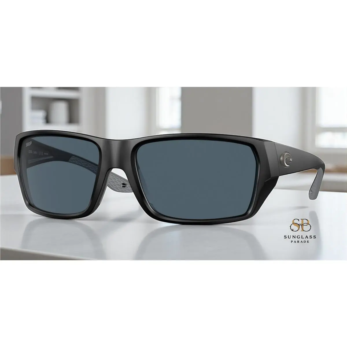 Costa 6S9113 911306 Tailfin Matte Black Gray Polarized 60 mm Men`s Sunglasses - Frame: Matte Black, Lens: Gray