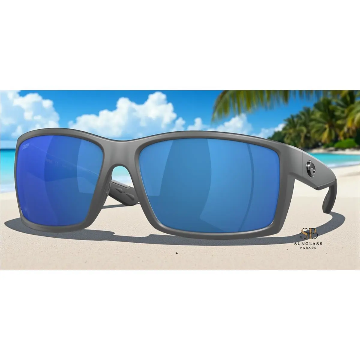 Costa Del Mar 6S9007 14 Reefton Matte Gray Blue Mirror 64 mm Men`s Sunglasses