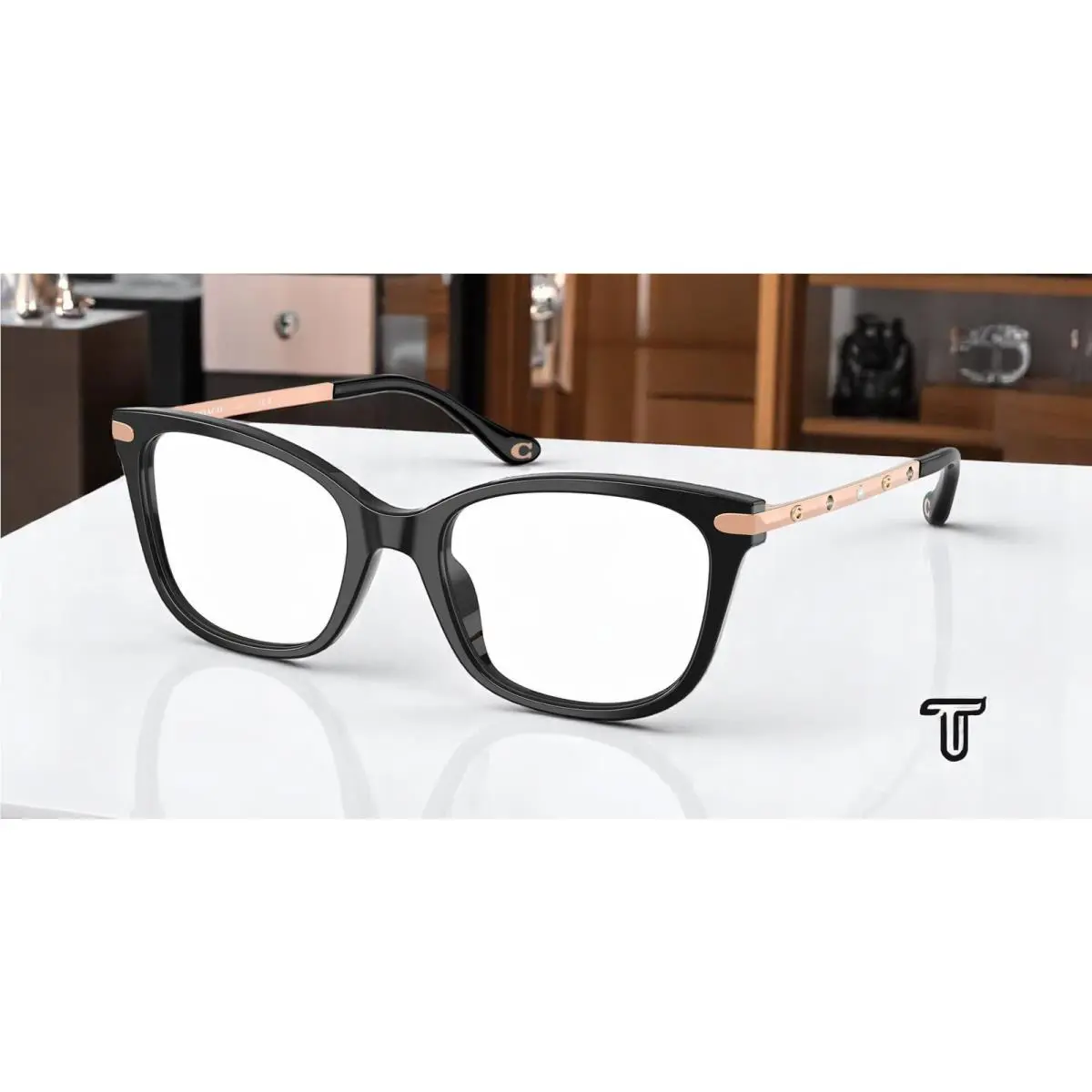 Coach HC6261BU 5002 Black Demo Lens 52 mm Women`s Eyeglasses
