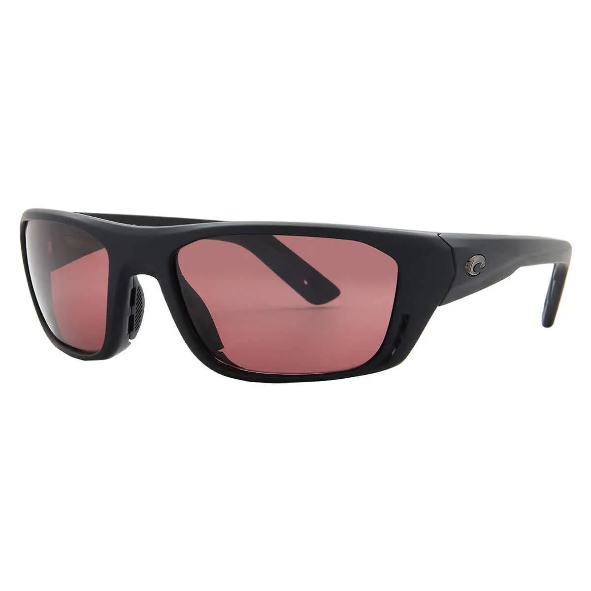 Costa Del Mar Whitetip Pro Rose Lightwave Polarized Glass Wrap Men`s Sunglasses - Black, Frame: Black, Lens: Pink
