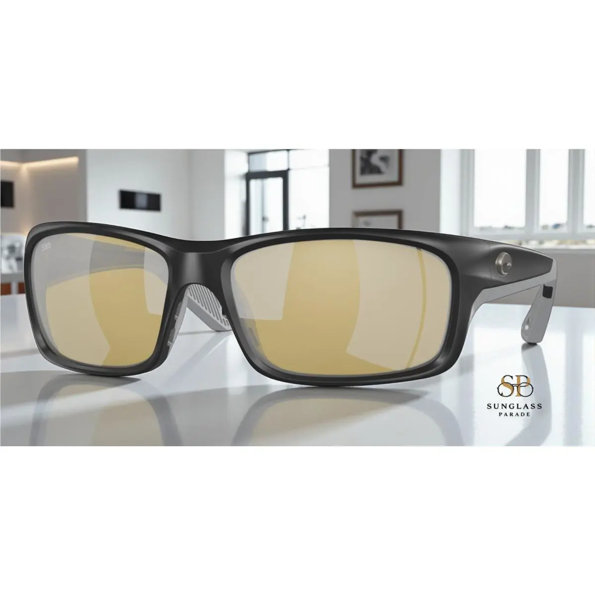 Costa Del Mar 6S9106 910605 Jose Pro Black Silver Polarized 62 Men`s Sunglasses - Frame: Matte Black, Lens: Sunrise Silver Mirror 580g