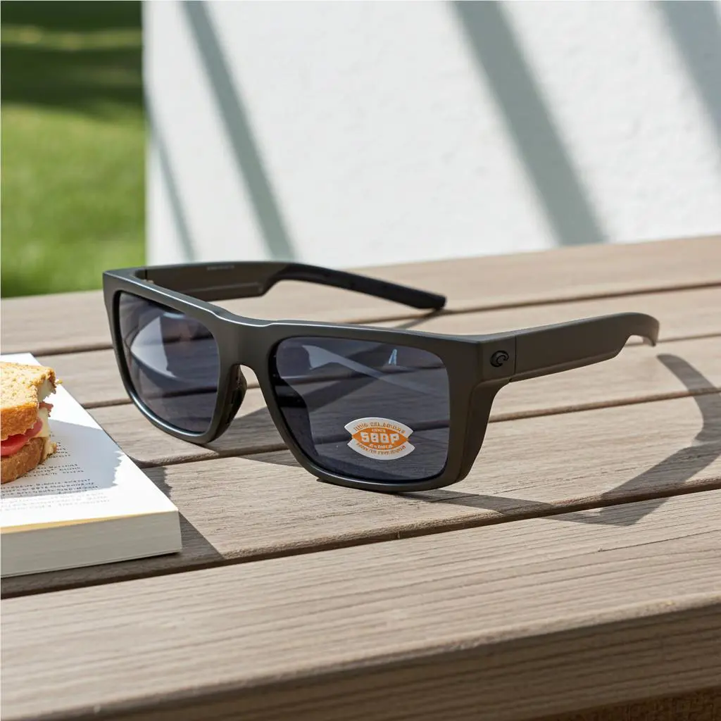 Costa Del Mar Lido Sunglasses Moss Metallic Frame Gray 580P Plastic Lens