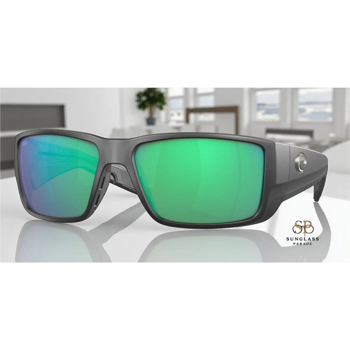 Costa Del Mar 6S9078 02 Blackfin Pro Mt Black Green Mir 60 mm Men`s Sunglasses - Frame: Black, Lens: Green
