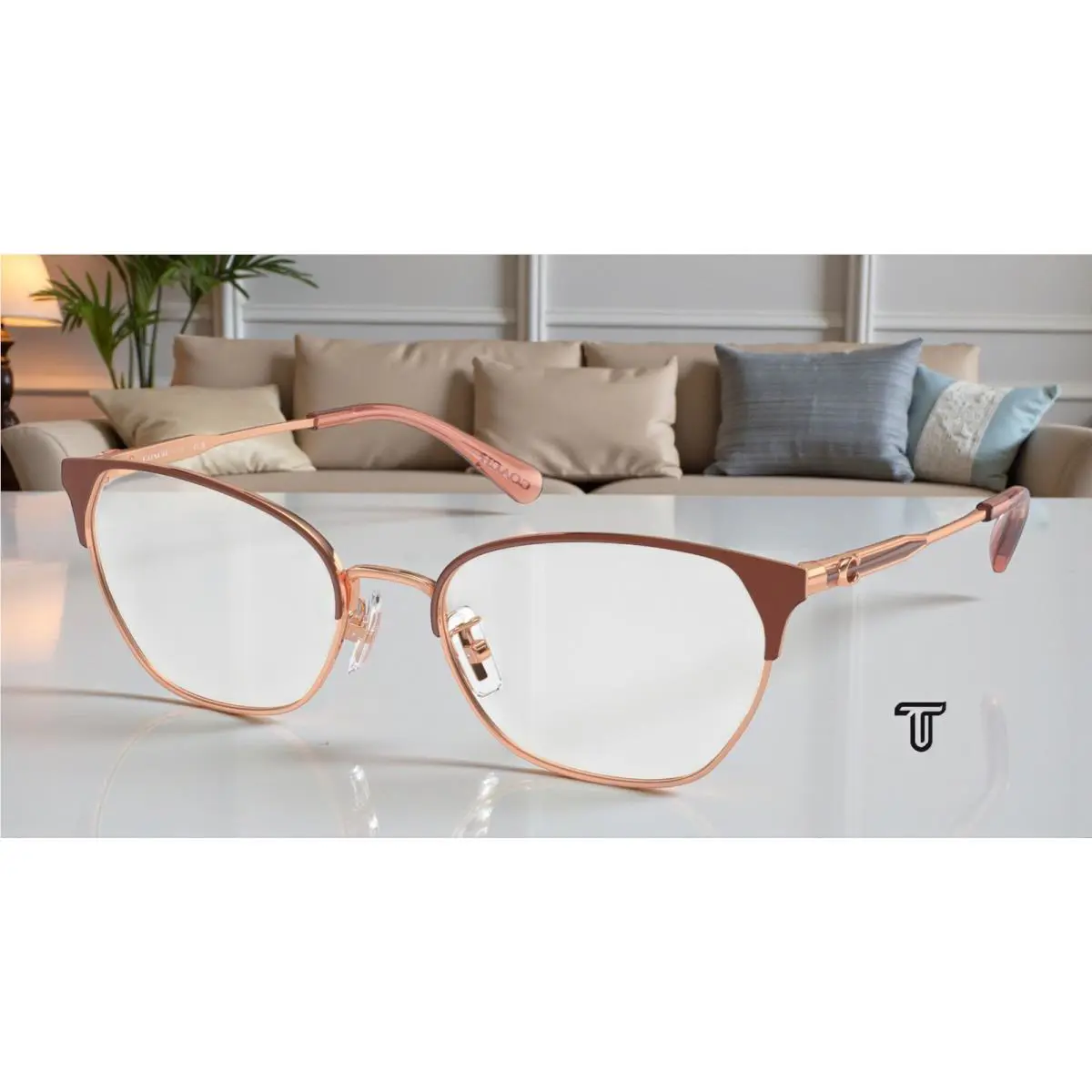 Coach HC5169 9331 Shiny Rose Gold Nutmeg Demo Lens 54 mm Women`s Eyeglasses