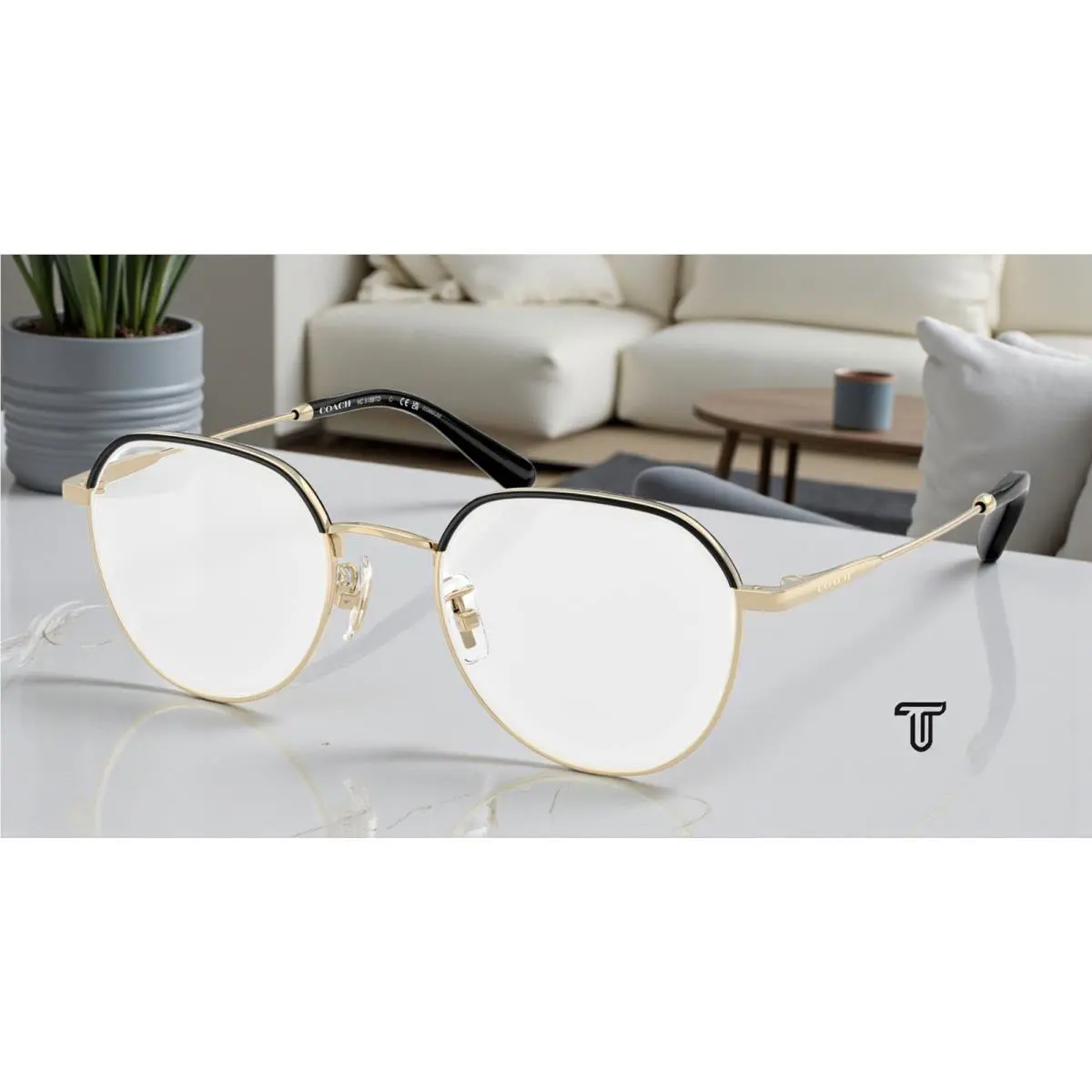 Coach HC5188TD 9346 Shiny Light Gold Black Demo Lens 51 mm Women`s Eyeglasses