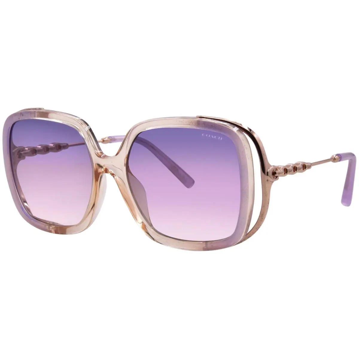 Coach CAD80 HC8423U 5889U6 Sunglasses Women`s Lilac/purple/yellow Gradient 56mm