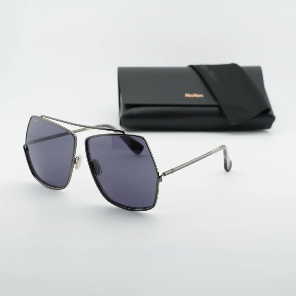Max Mara MM0006 32N Shiny Gunmetal/smoke 64-12-135 Sunglasses