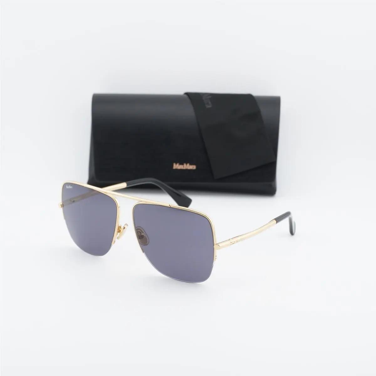Max Mara MM0121 30A Shiny Deep Gold/smoke 59-13-135 Sunglasses