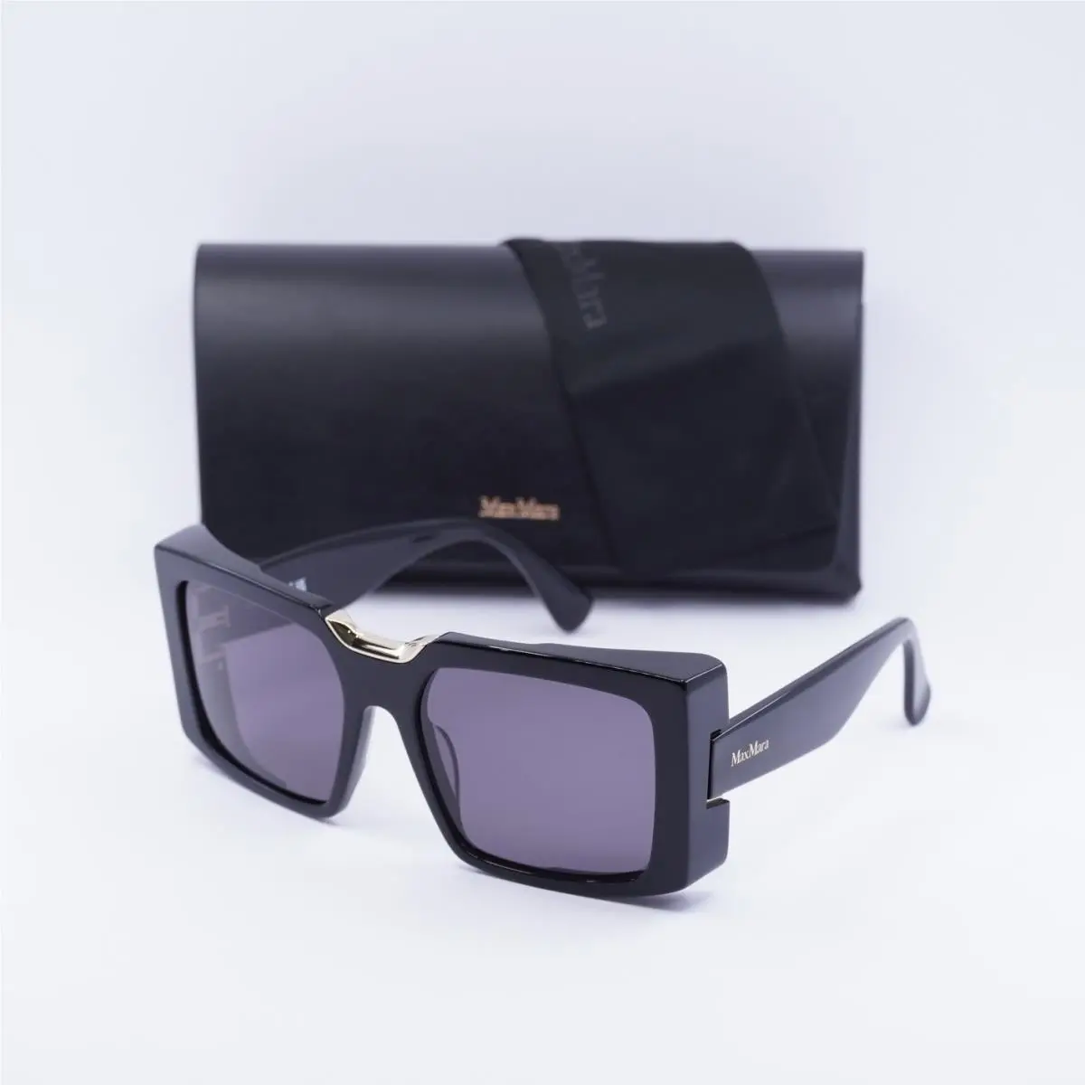 Max Mara MM0124 01A Shiny Black/smoke 55-18-135 Sunglasses