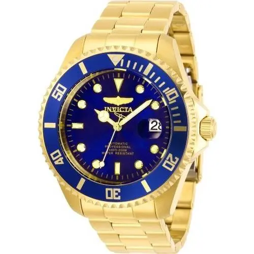 Men`s Watch Pro Diver Automatic Blue Bezel Yellow Gold Bracelet 28949 by Invicta