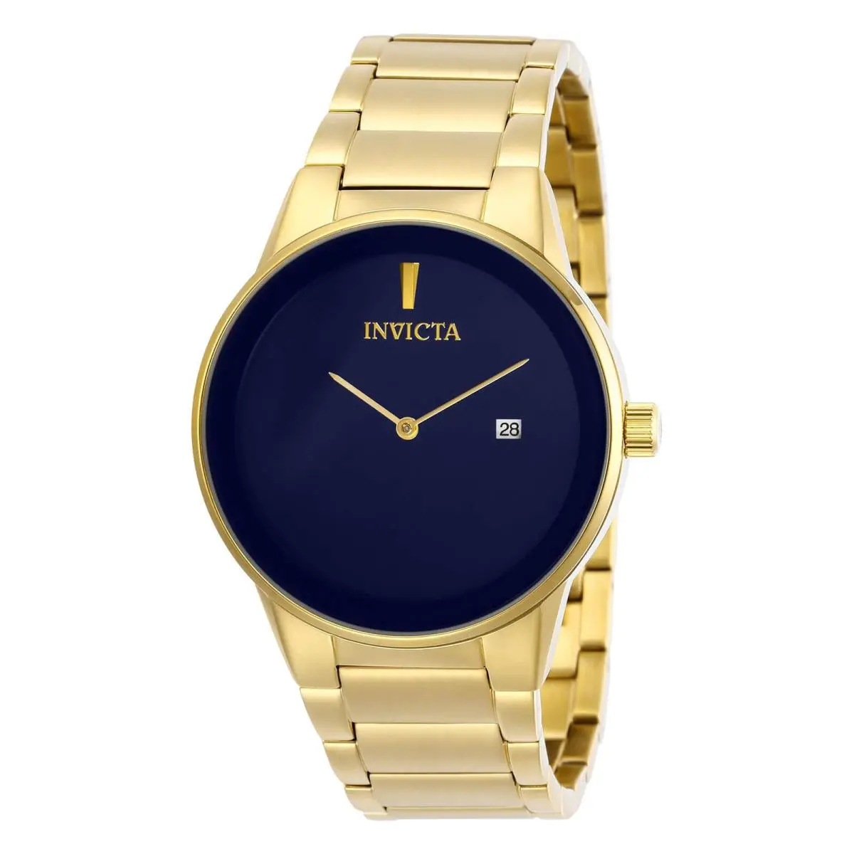Invicta Men`s Bracelet Watch - Specialty Blue Dial Yellow Gold Steel 29472