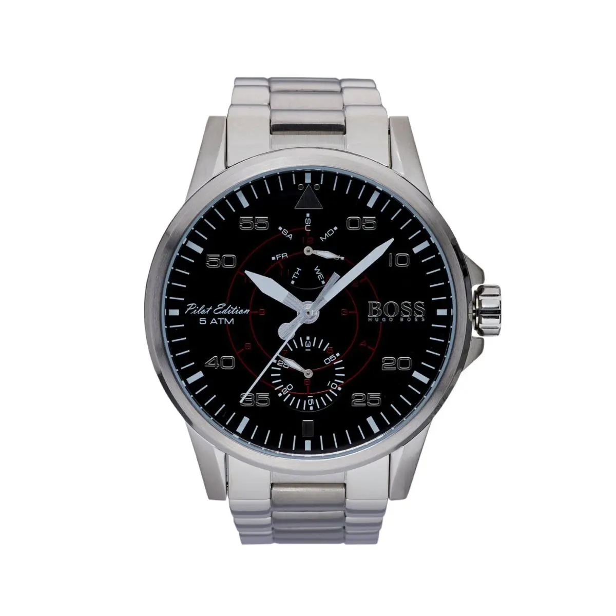 Hugo Boss Aviator Day and Date Black Dial Stainless Steel Men’s Watch 1513518