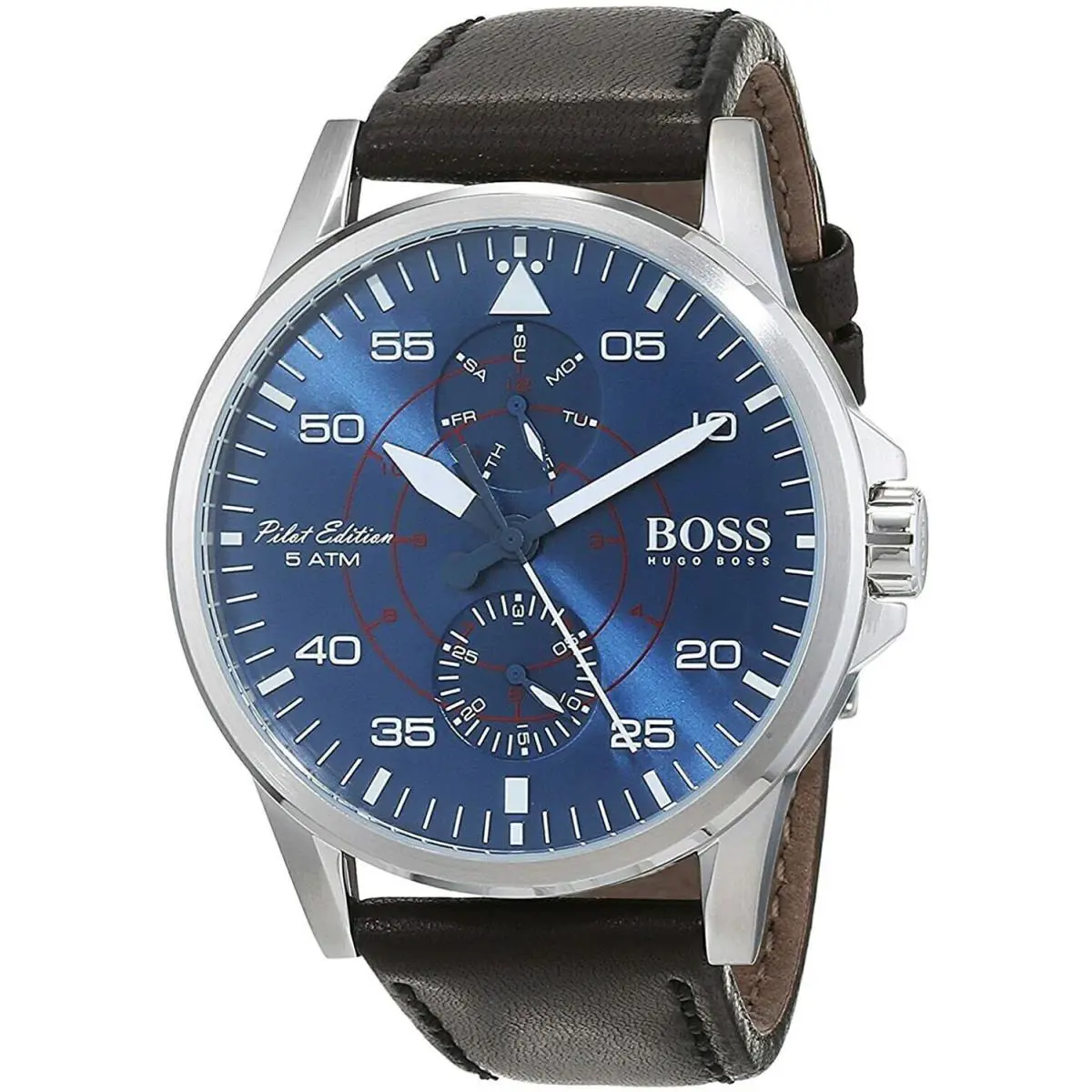 Hugo Boss 1513515 Day and Date Display Leather Strap Men’s Watch