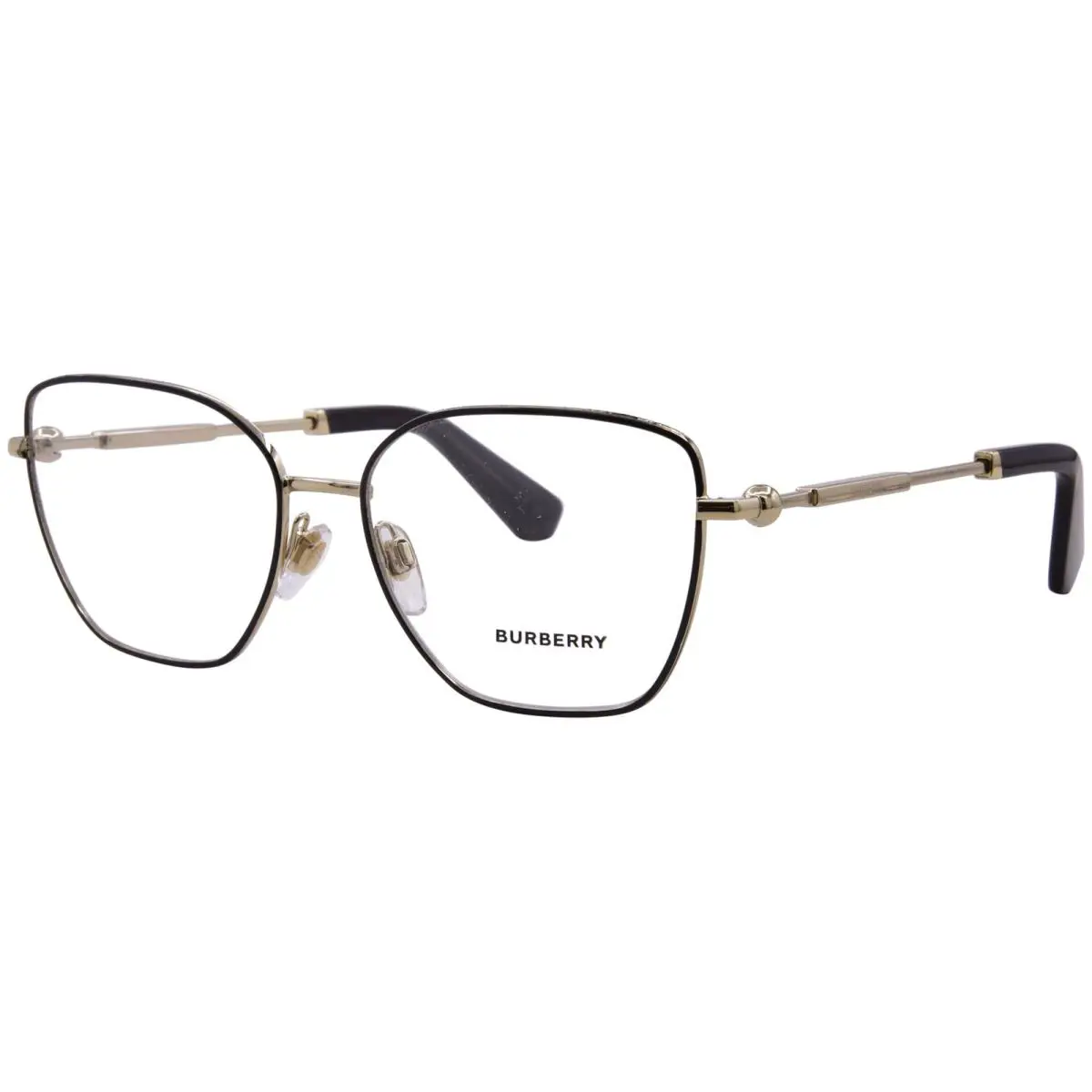 Burberry BE 1390 1326 Light Gold Black Rim 54 mm Demo Lens Eyeglasses