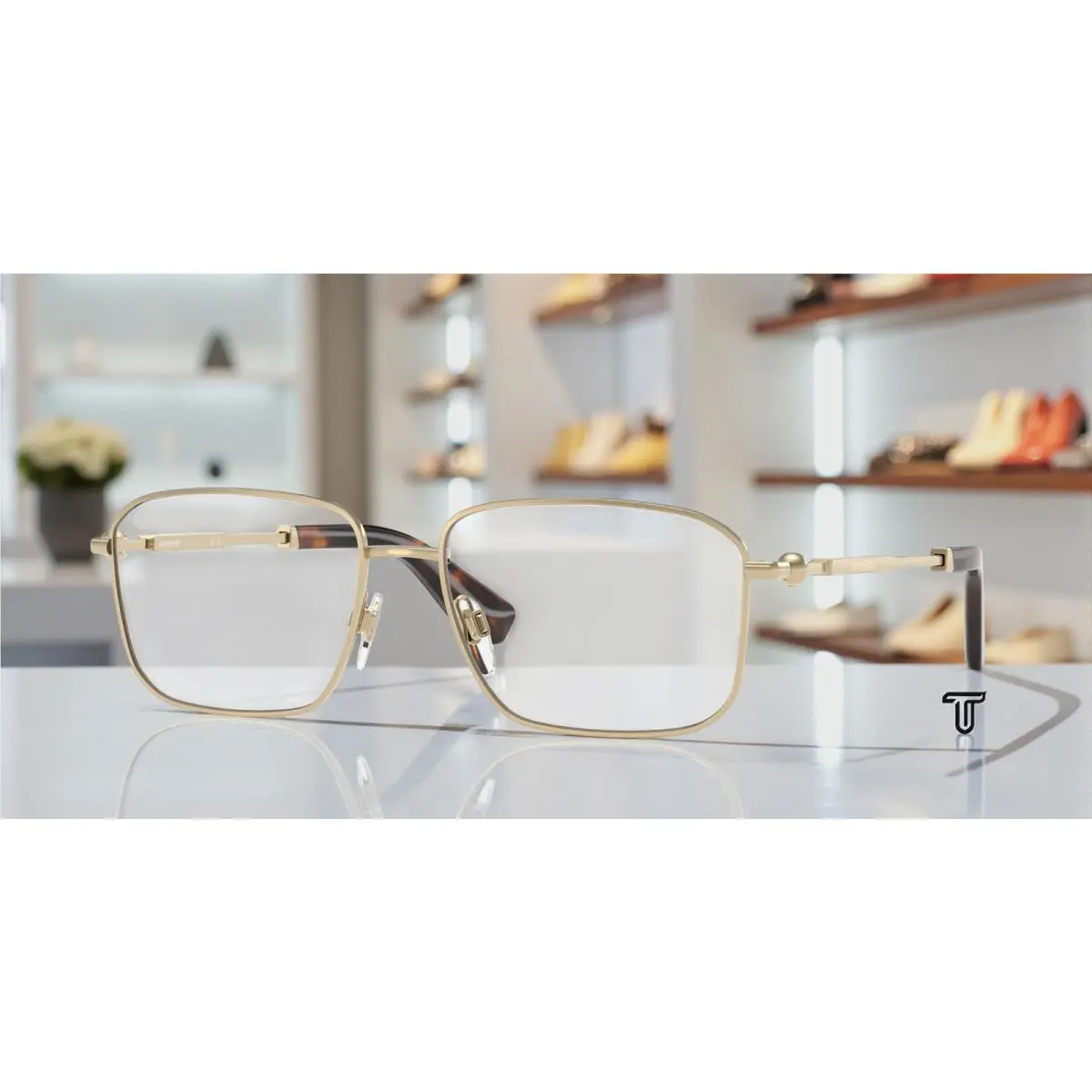 Burberry BE1389 1109 Light Gold Demo Lens 56 mm Men`s Eyeglasses