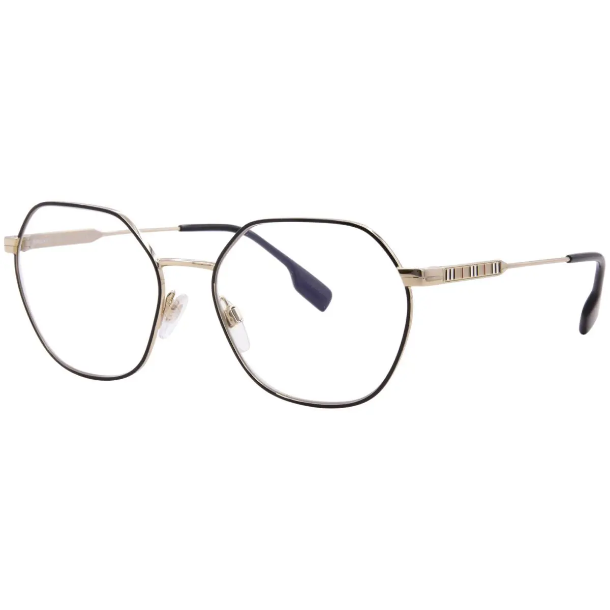 Burberry BE1350 1326 Eyeglasses Frame Women`s Black Full Rim Round Shape 54mm