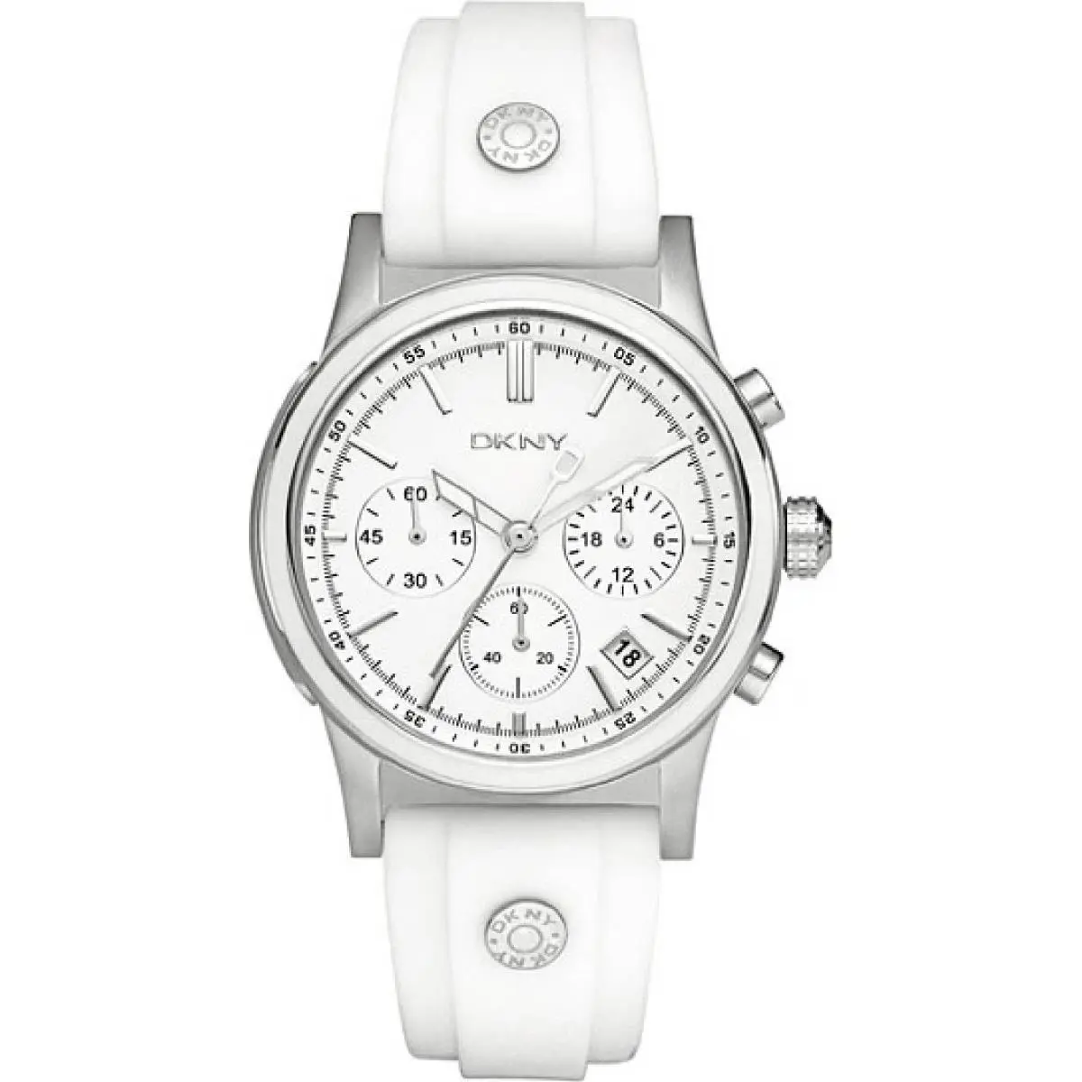 Dkny Women`s Chronograph White Ceramic Bracelet Watch NY8170