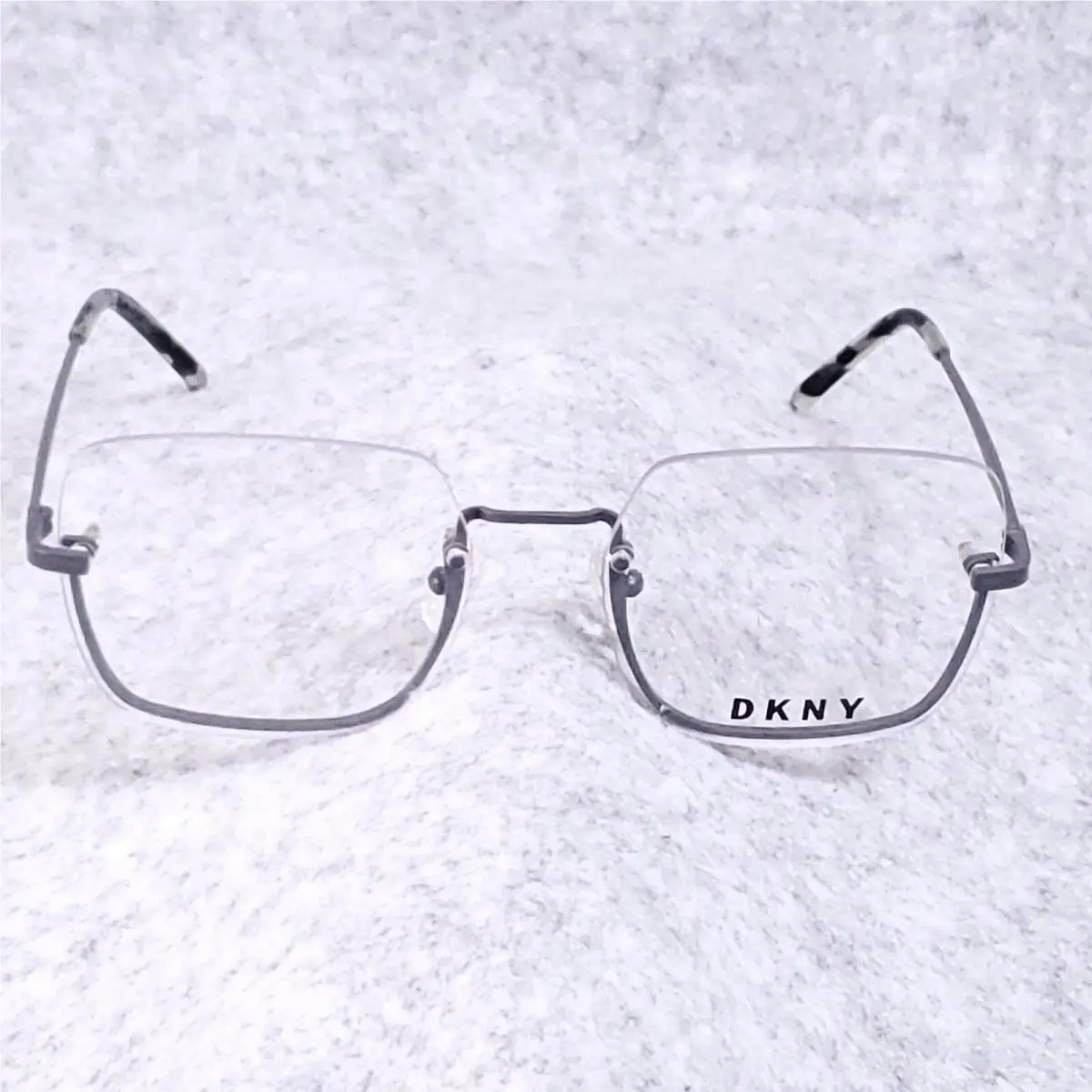Dkny Eyeglasses Ladies Grey Metal Half-rim Oversized Frames DK 1001 54-17-135