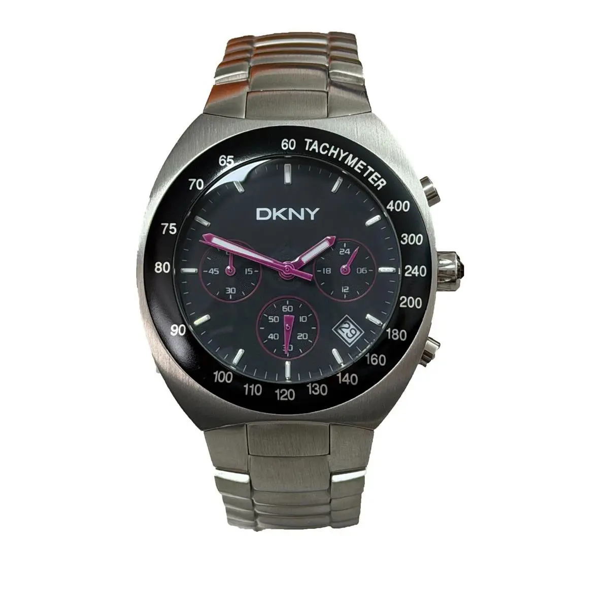 Dkny NY5066 Black Dial Stainless Steel Chronograph Women`s Watch