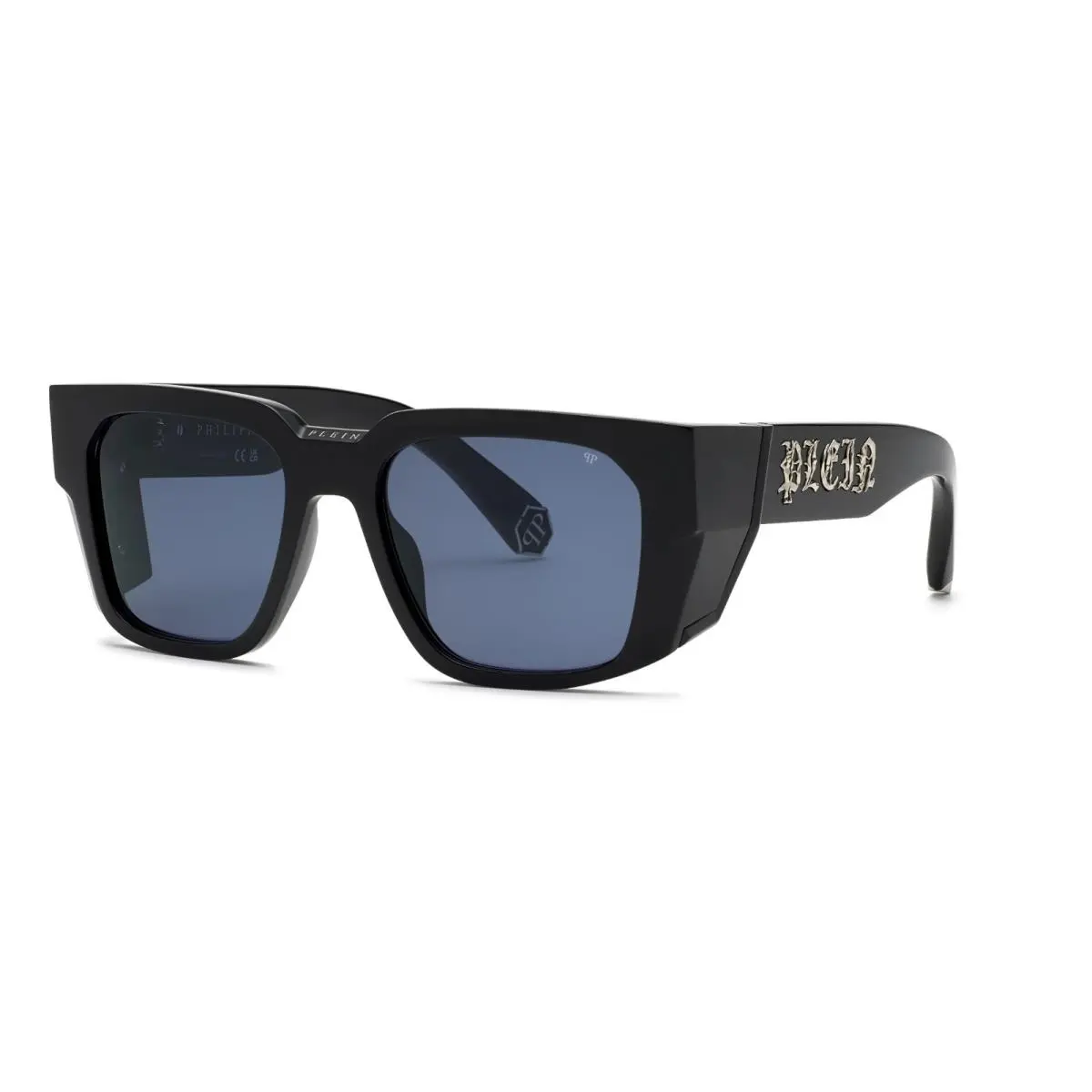 SPP130M 700Y Shiny Black/blue Sunglasses 54-19-135 by Philipp Plein