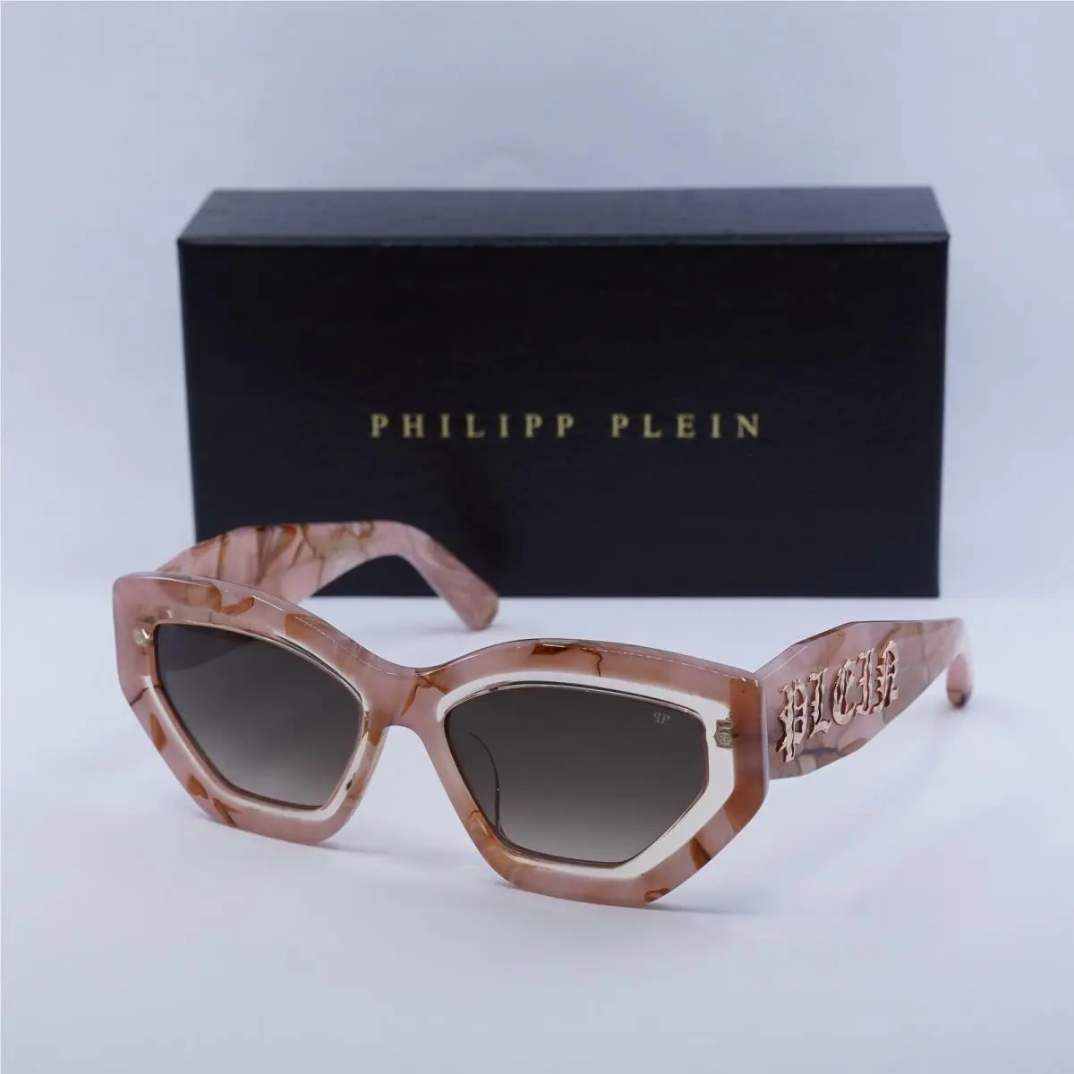 Philipp Plein SPP099M Supreme Star 06Z8 Opal Pink/marbled Pink/brown