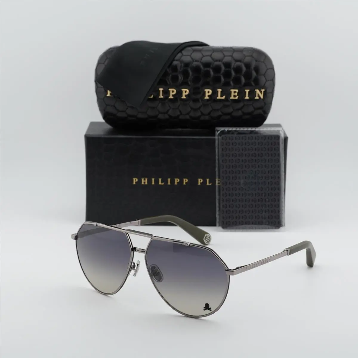 Philipp Plein SPP007V 0508 Shiny Gunmetal/light Gradient Grey 64-12-145