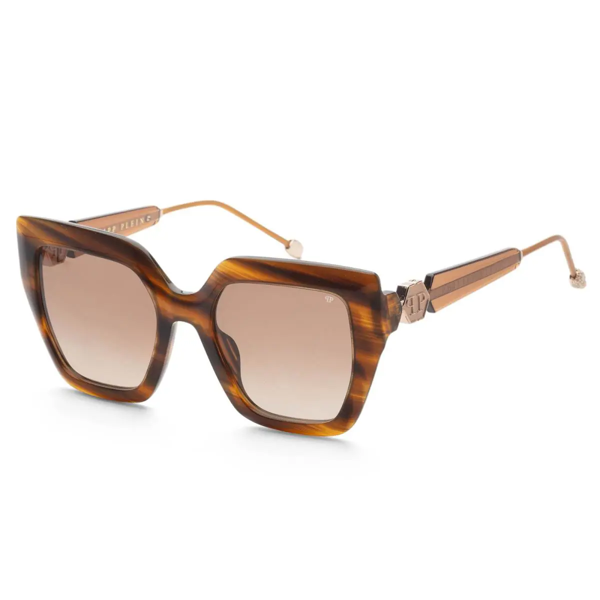 Philipp Plein Women`s 53mm Wavy Brown Sunglasses SPP064S5303BQ