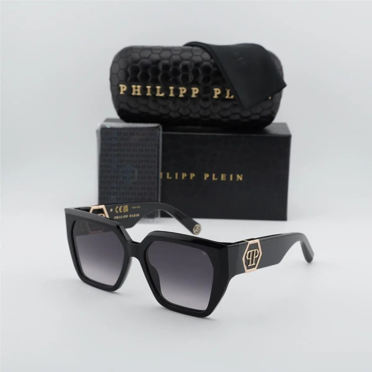Philipp Plein SPP160 0700 Shiny Black/grey Gradient 57-17-145 Sunglasses