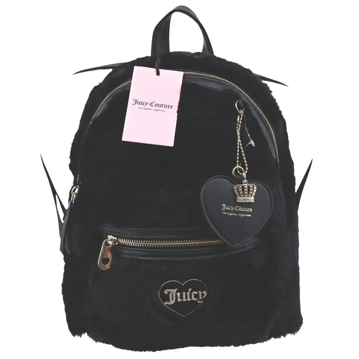 Y2K Insp Juicy Couture Black Fur Backpack Fairy Grunge E-girl Vamp