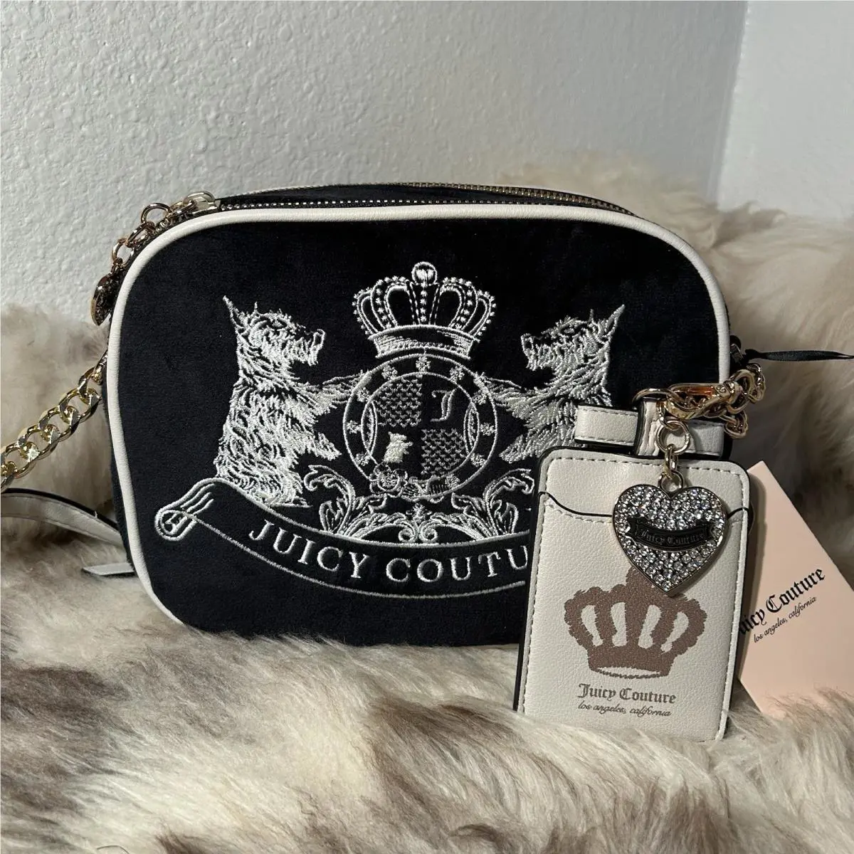 Juicy Couture Classic Scottie Dogs Camera Crossbody - Liquorice Crystal