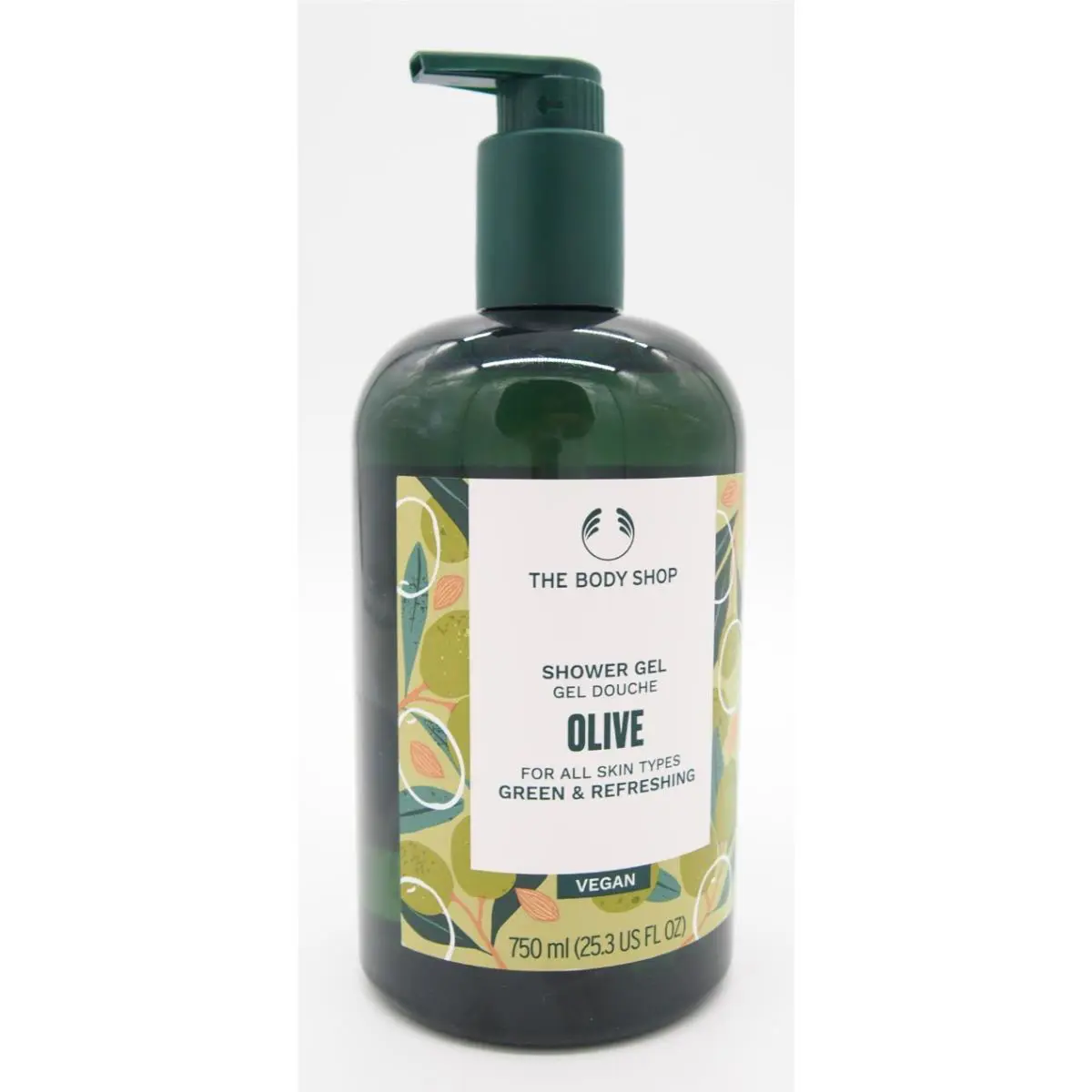 A The Body Shop Green Refreshing Olive Shower Gel 25.3oz 750ml Jumbo Size by THE BODY SHOP