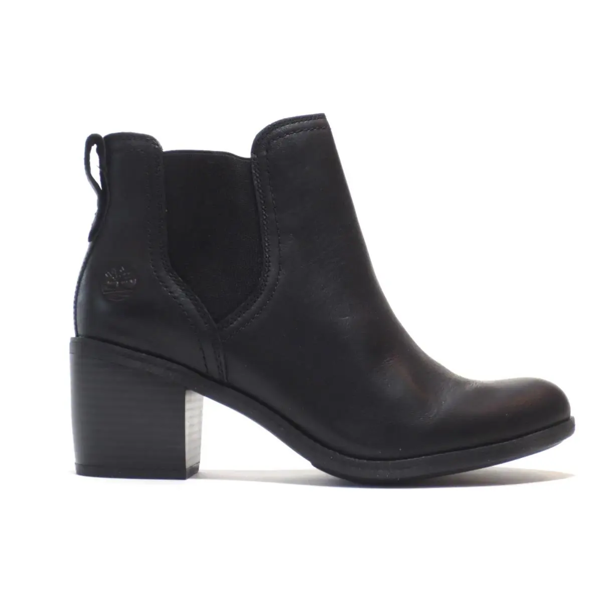 Timberland Women`s Brynlee Park Chelsea Pull On Black Leather Boots Bootie A1Z5R