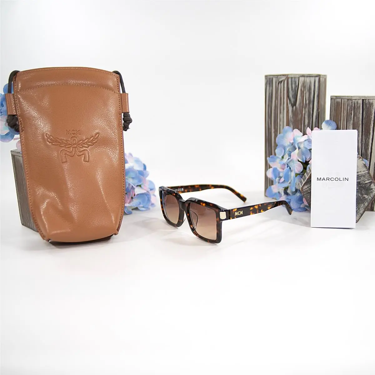 Mcm MW0244 Havana Brown Tortoise Logo Acrylic Gradient Sunglasses Case